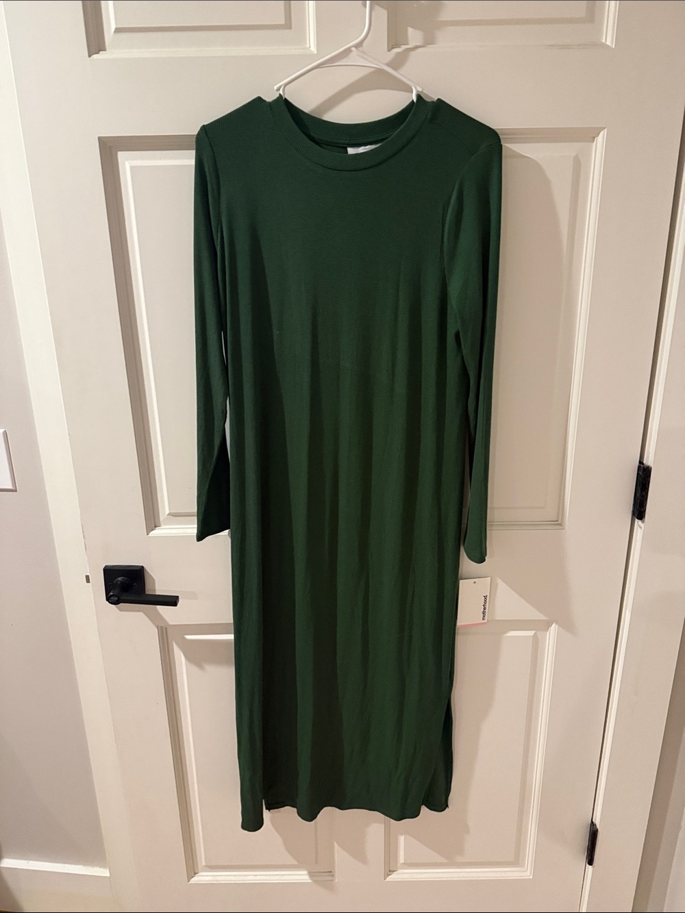 Motherhood Maternity Forest Green Long Sleeve Midi Dress